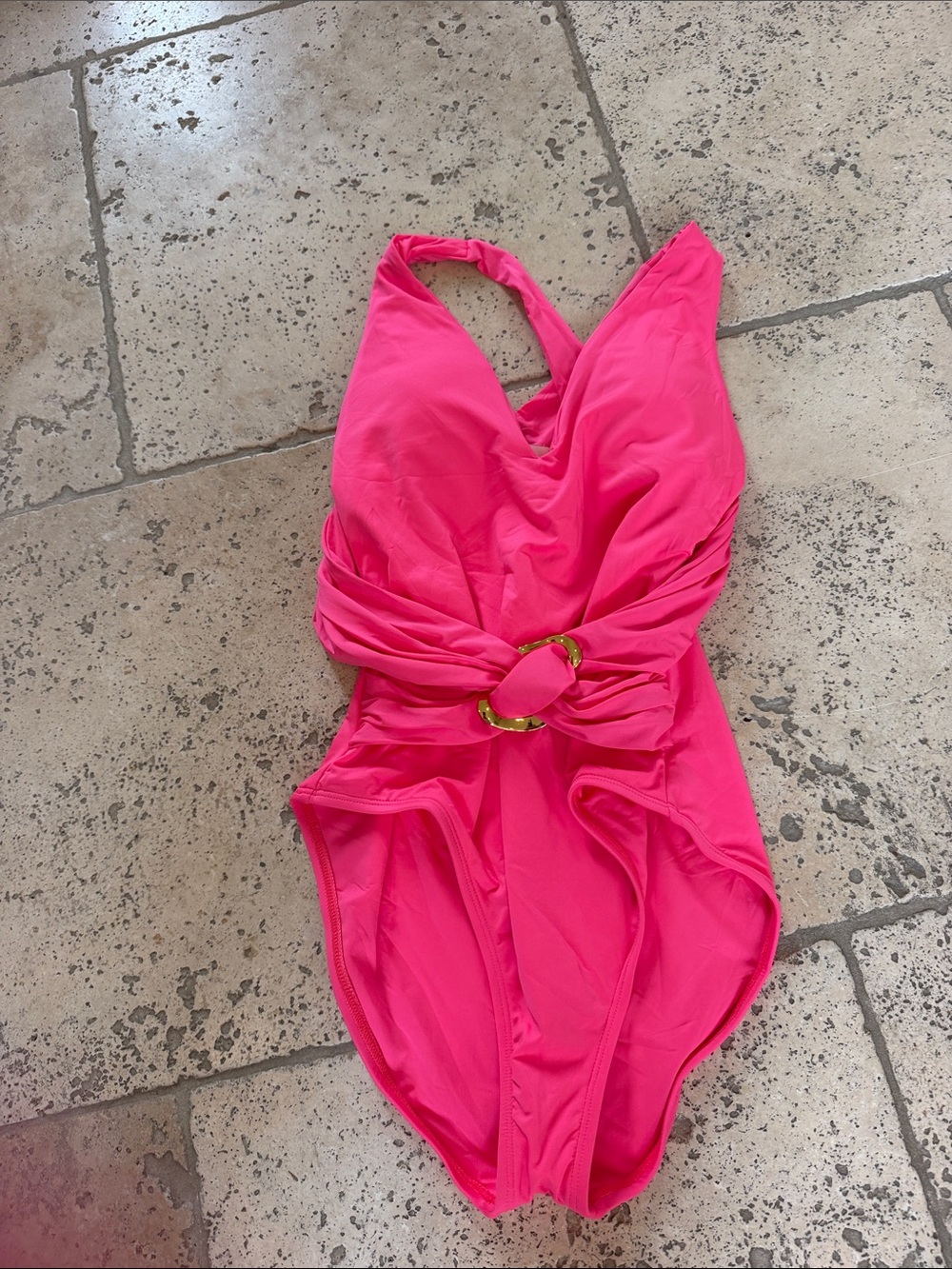 NWT Trina Turk Monaco Wrap One-Piece Swimsuit Coral pink Beach Pool Summer 6